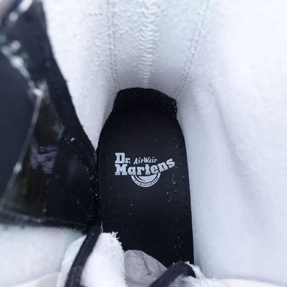 Dr. Martens US Sz 6 Jadon Leather Platform Combat Boots Side Zip Lace-Up White - Picture 8 of 13